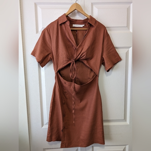 Women's l Midriff l Linen l Mini Dress - Picture 2 of 7
